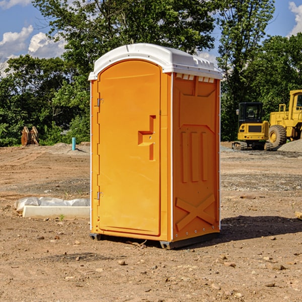 how often are the porta potties cleaned and serviced during a rental period in Alexander KS